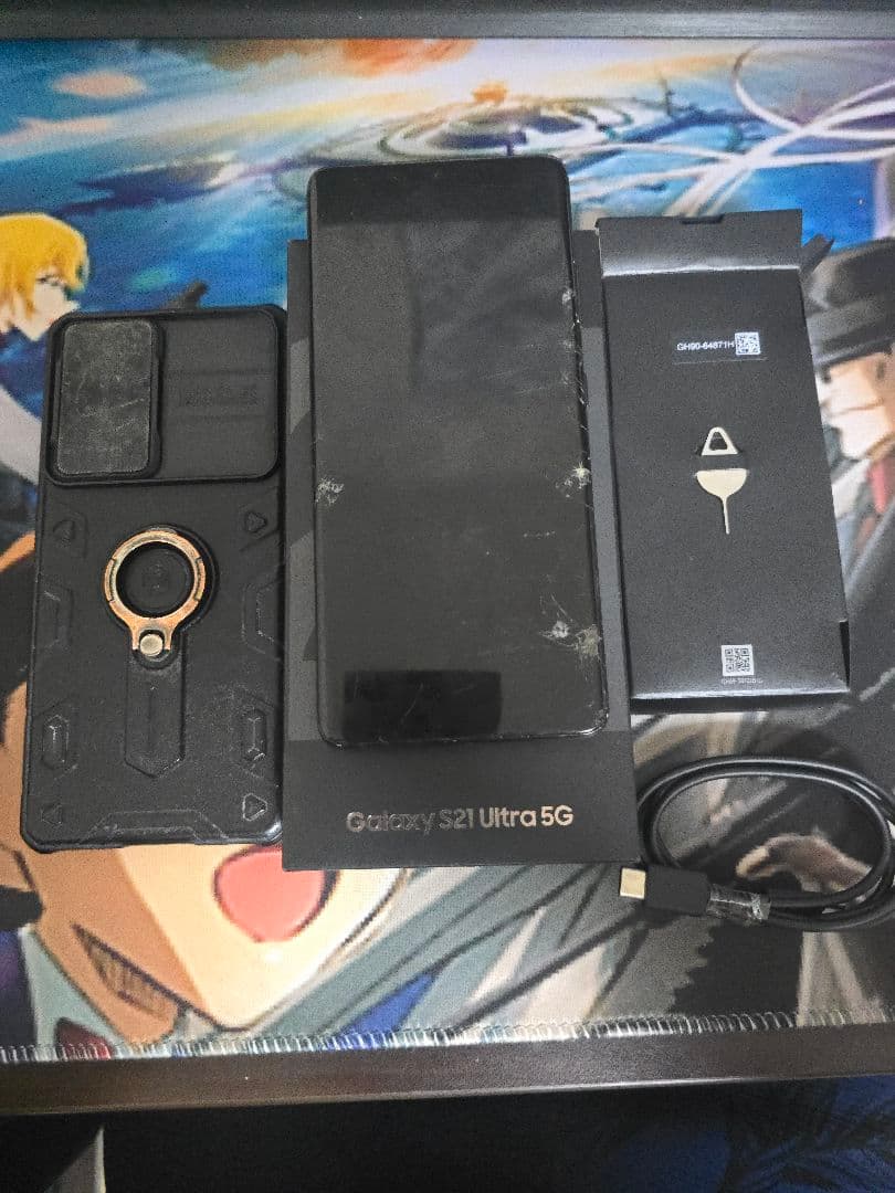 Galaxys21ultra ジャンク　箱　充電ケーブルブラック