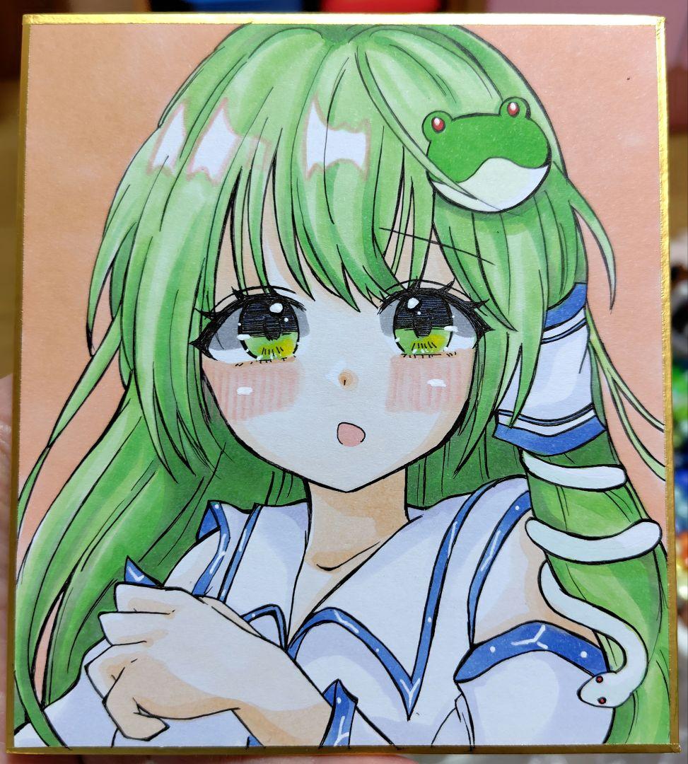 U*0様 手描きイラスト☆東方project 東風谷早苗