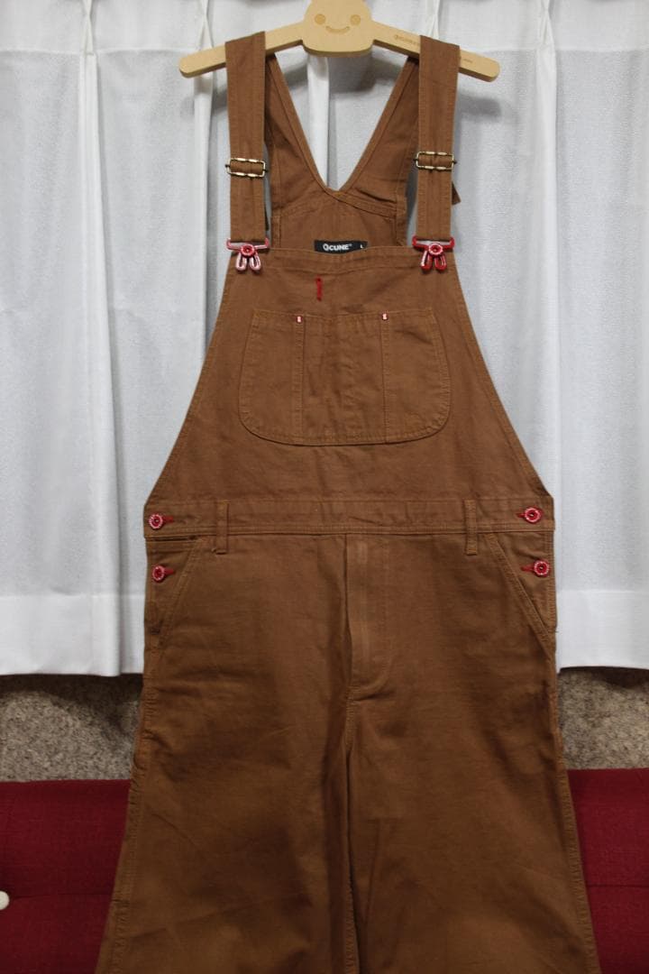 CUNE　ウサギ　オーバーオール　うす茶　Lサイズ