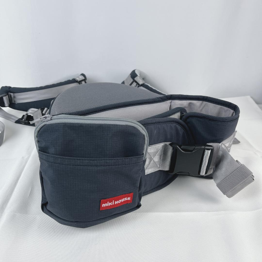 美品☘️ ミキハウス ポグネー ベビーキャリア ブラック　ヒップシート