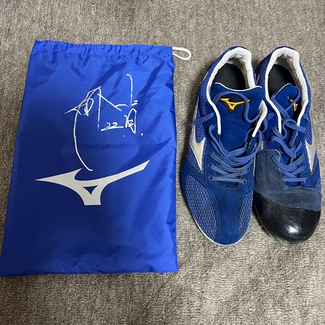 大野雄大 直筆サイン 実使用 スパイクMizuno 中日ドラゴンズ 収納袋付き