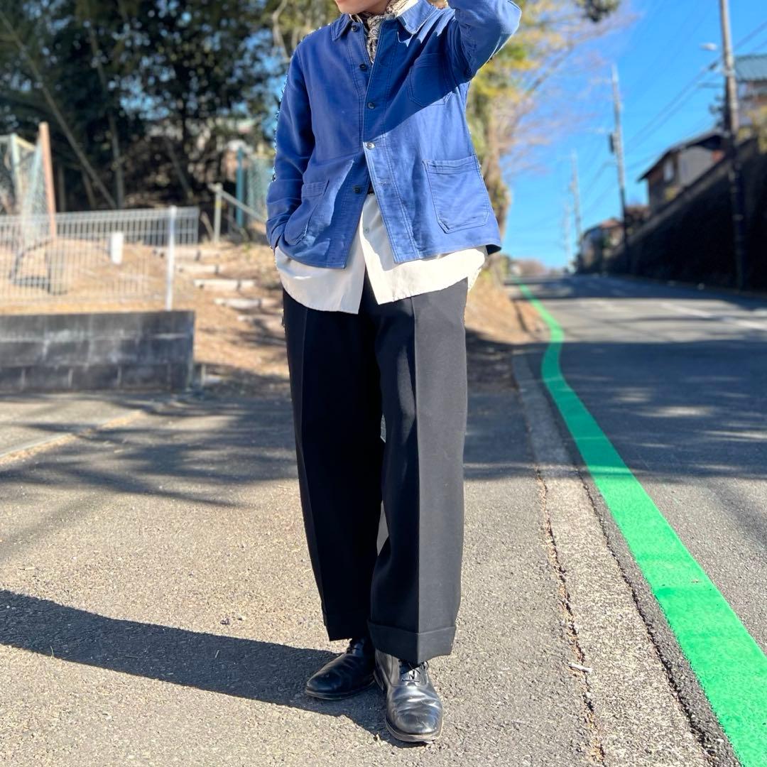 50s ドレスパンツ ユーロヴィンテージ ワイド スラックス ウール