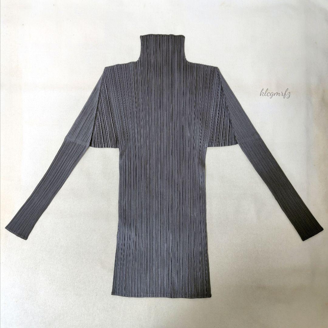 美品 PLEATS PLEASE ハイネック カットソー シャツ イッセイミヤケ