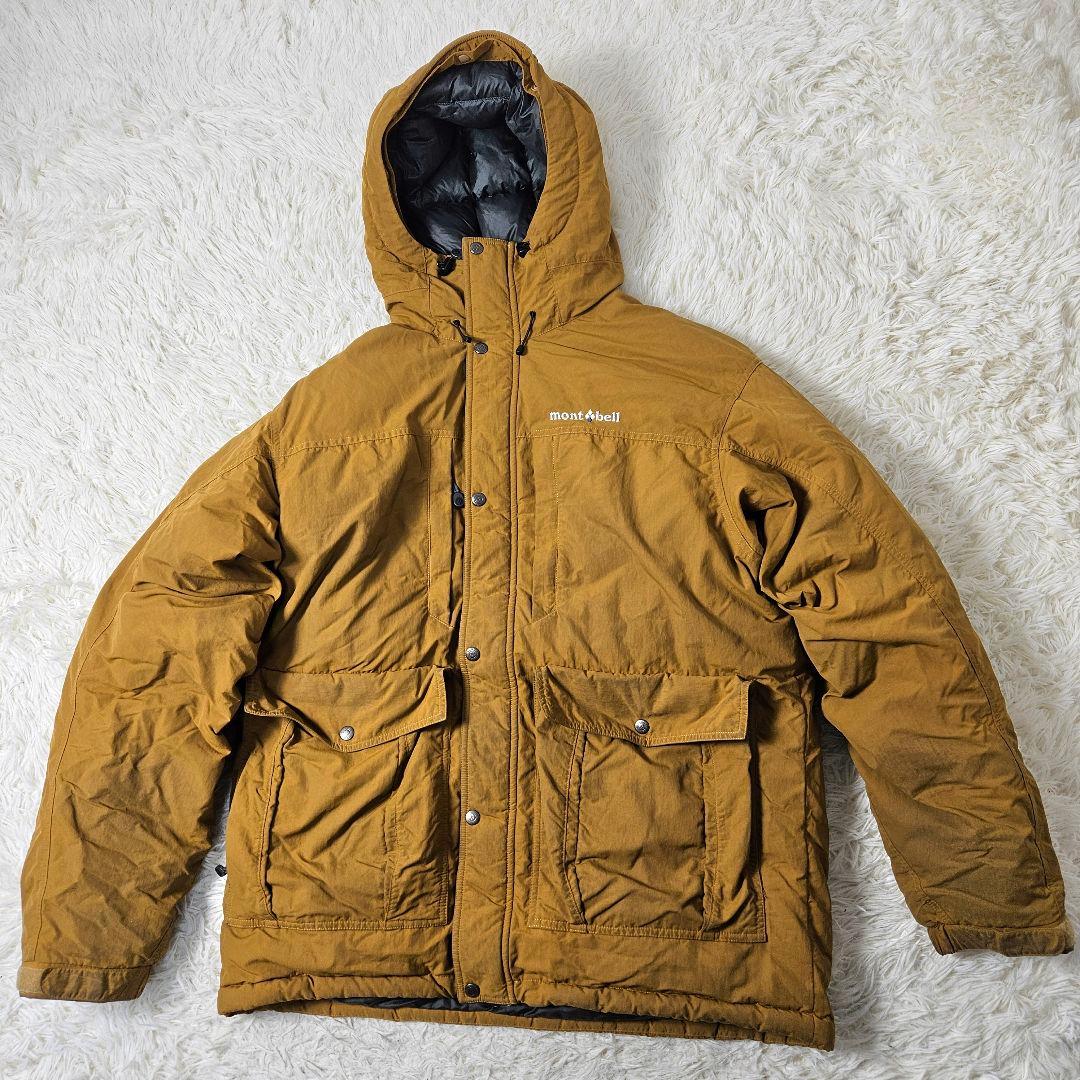 【極暖】モンベル　ローガンダウンパーカ イエロー　ファー欠品　1101446