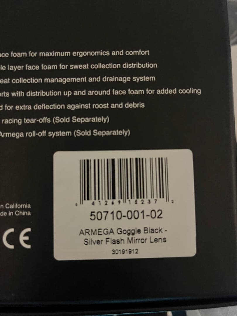 u -　100% ARMEGA オフロードゴーグル ブラック　シルバー