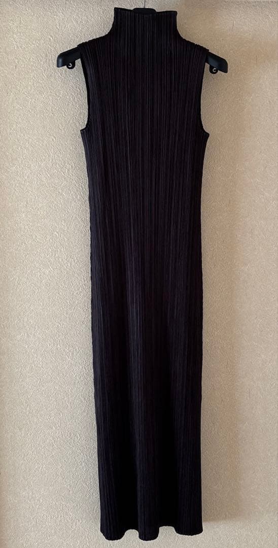 PLEATS PLEASE ノースリーブ ロングワンピース　茶サイズ4