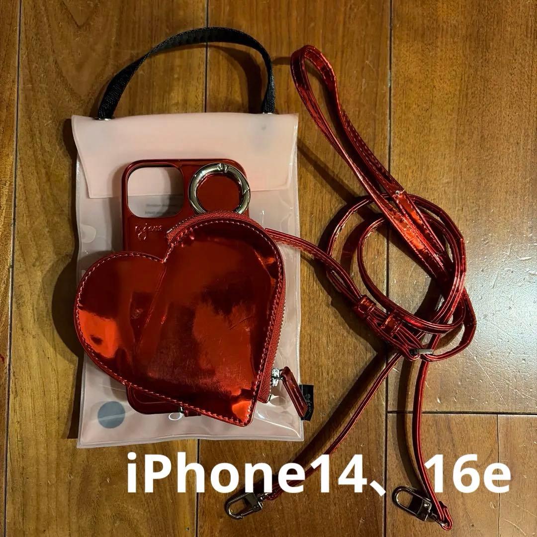 美品！ajew エジュー　スマホケース　red iPhone14、16e共通対応