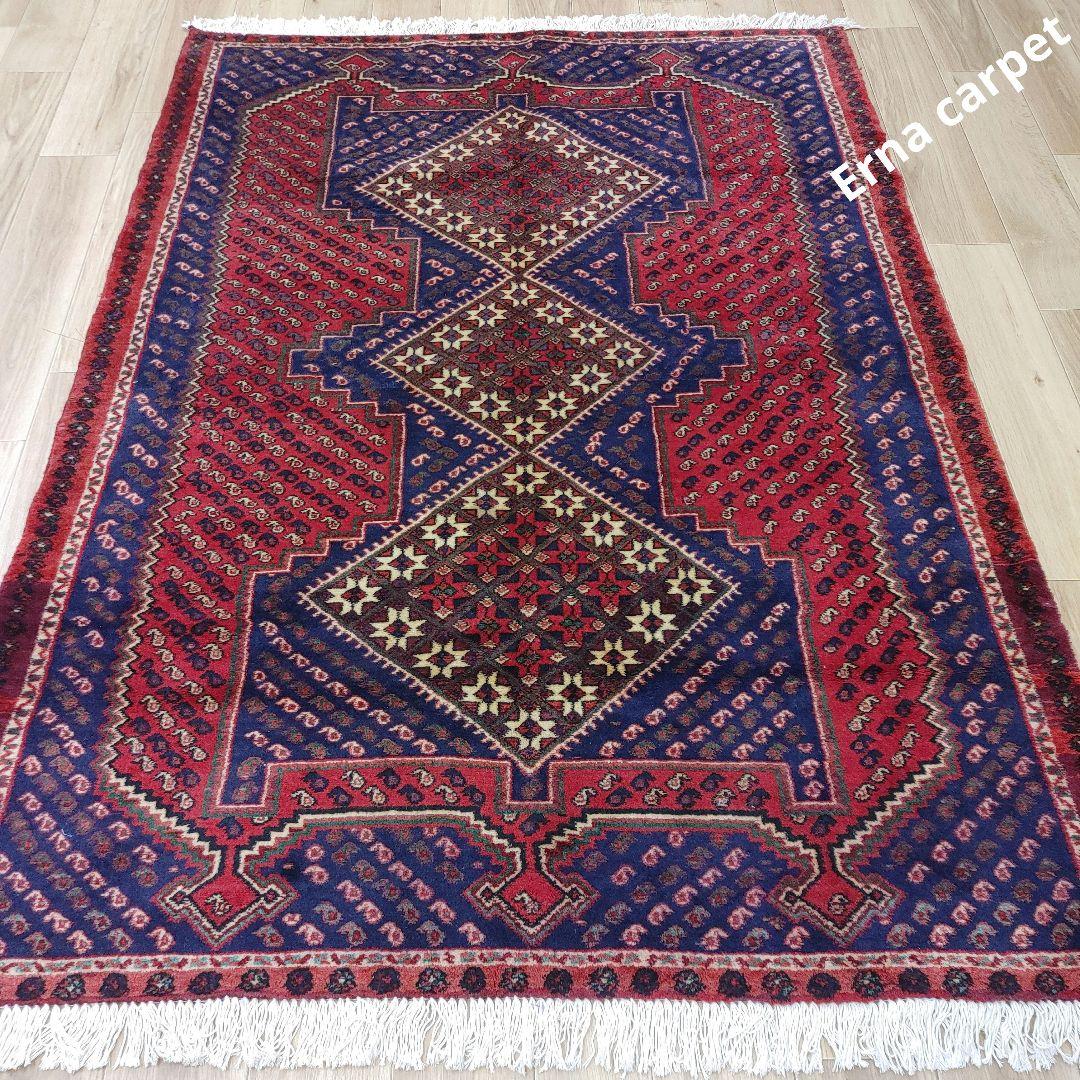 Summer sall ペルシャ絨毯 手織り 草木染　スィールジャーン産