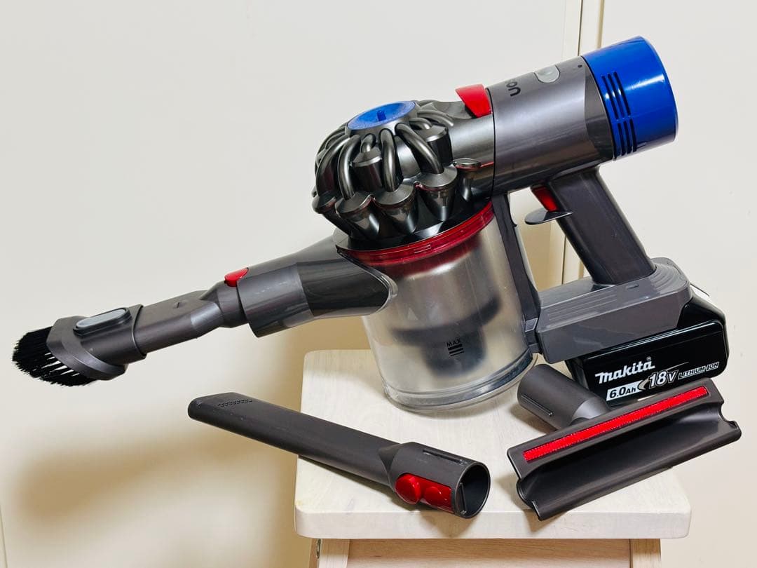 【完全分解洗浄品】ダイソン SV11 マキタ18Vバッテリー仕様 ノズル3個付