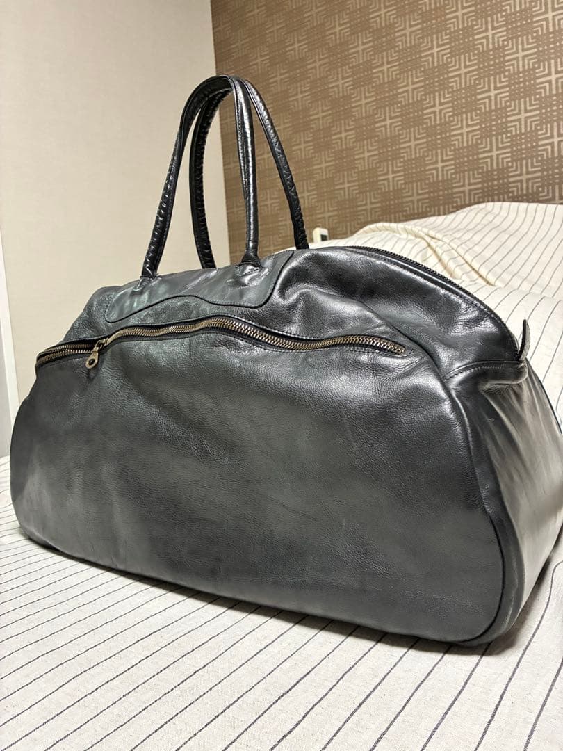 ジャスエムビー　黒レザーボストンバッグ ラージ 特大　ブラック