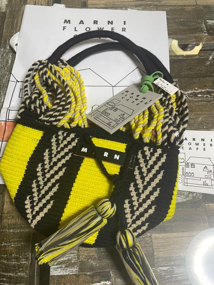 MARNI MARKET マルニ マーケット　フリンジニットバッグ　未使用品
