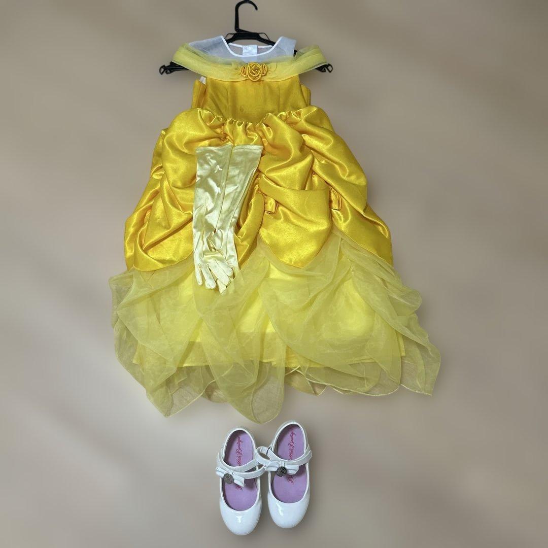 子供用黄色ドレスと手袋セット