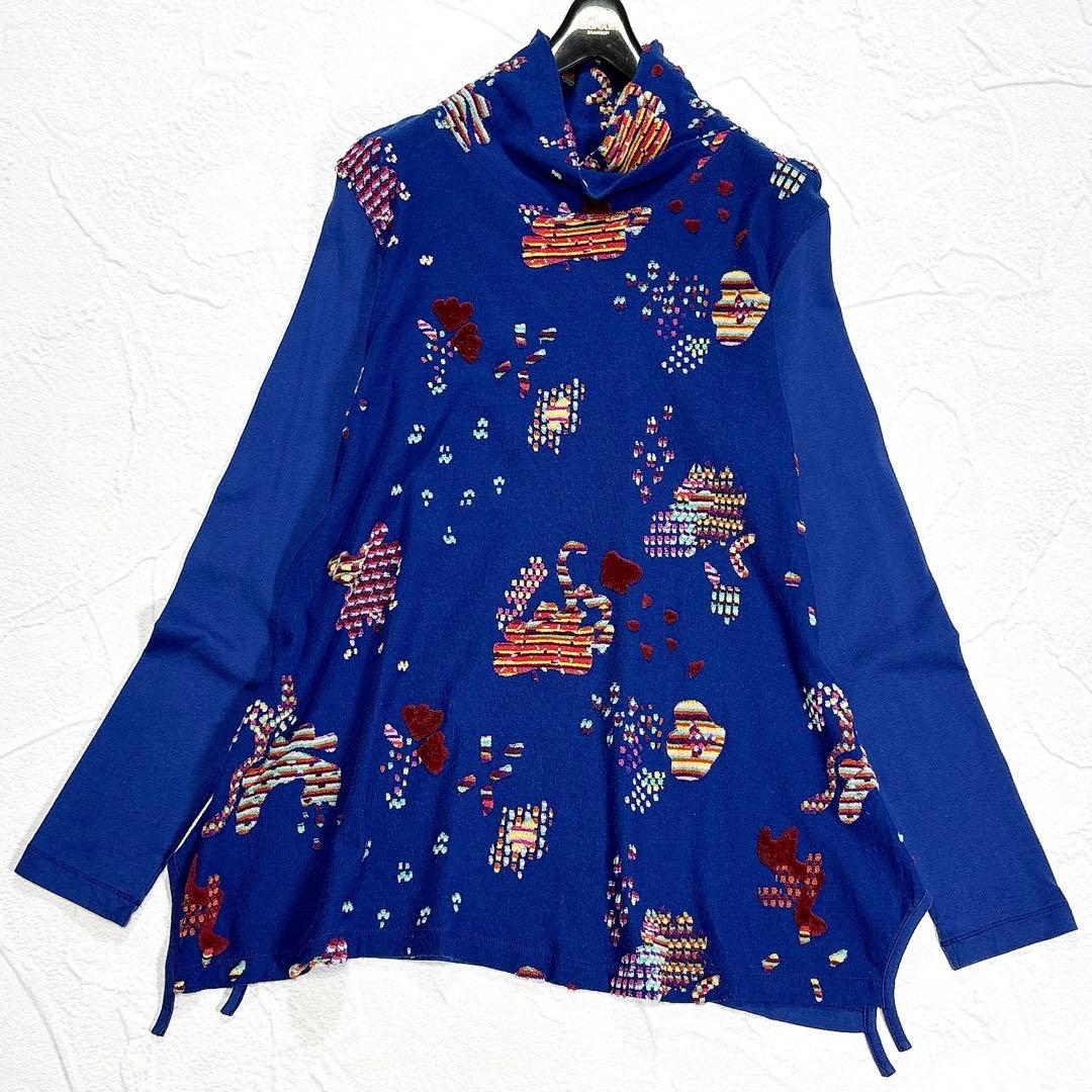 キューブキューブ　センソユニコ　変形　カットソー　ジャガード　ハイネック　日本製