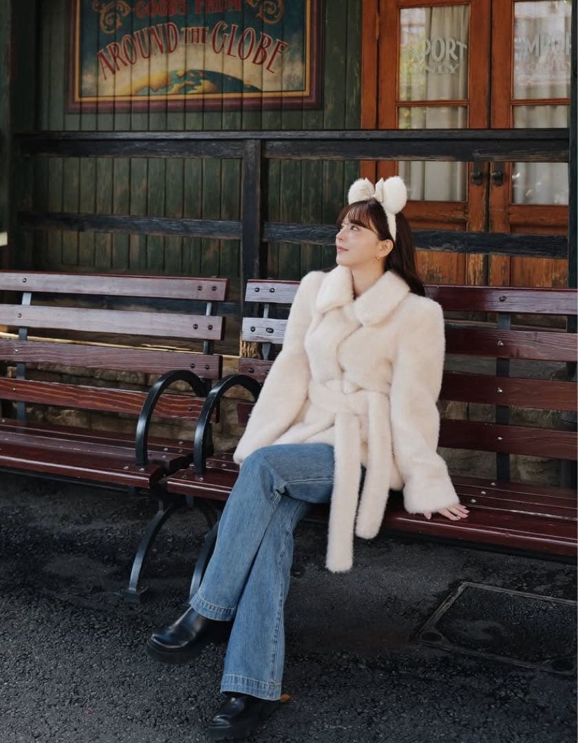 タイムセール★ZARA フェイクファーコート Sサイズ