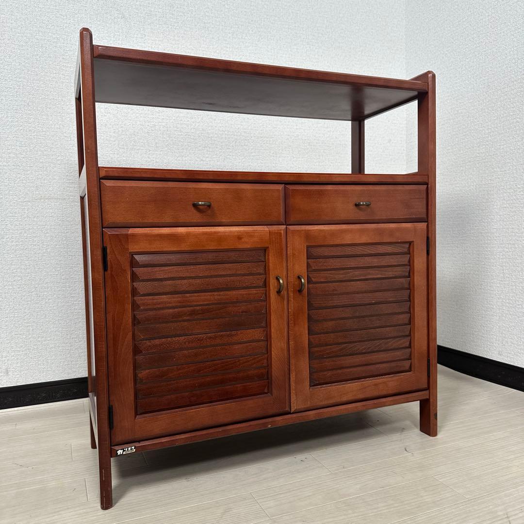 カリモク 天然木 電話台 花台 レンジ台 サイドチェスト キャビネットi4※