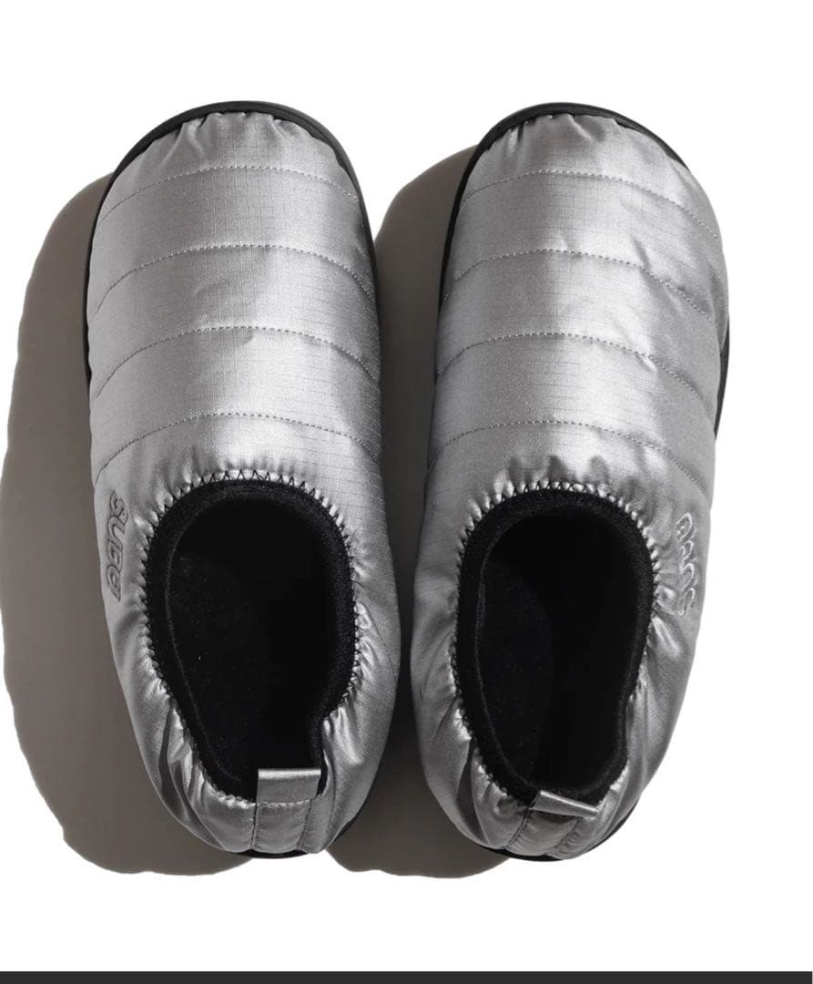 SUBU シルバー 厚底ナイロン スリッパ 収納袋付き