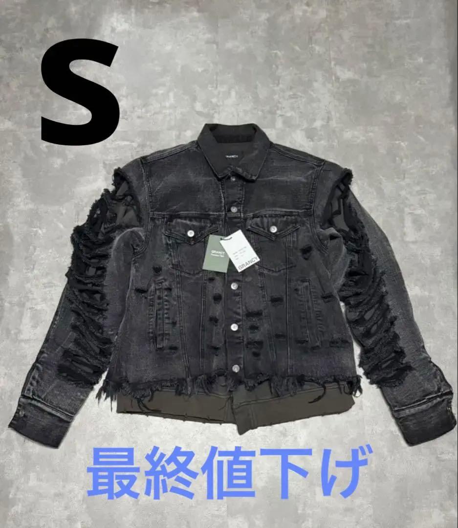 【GRANCY】スウェットドッキングデザインダメージデニムジャケット