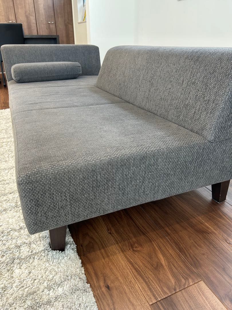 送料込みフランネルソファ　PIVO 3人掛け　クッション付　ファブリックソファ