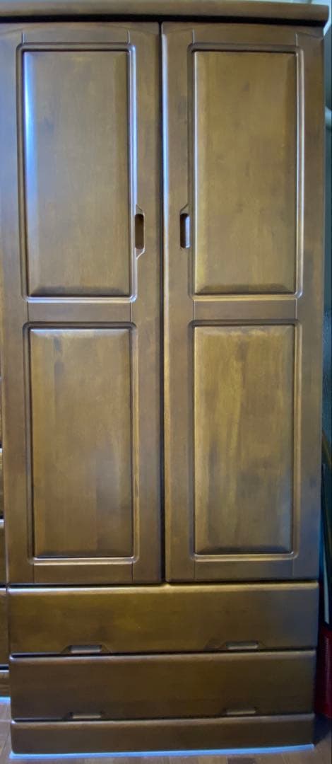 【販売期間2/8まで】木製衣類ハンガー収納タンス ブラウン　茶色