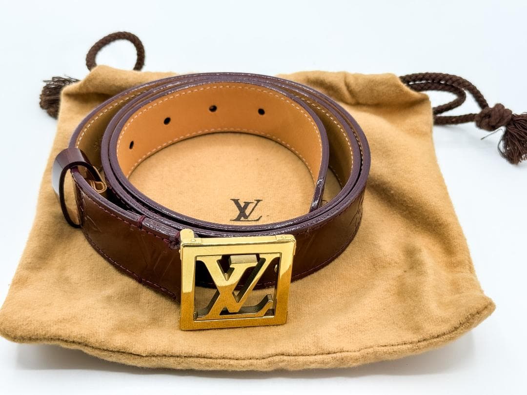 ルイ・ヴィトン LVロゴ ゴールドバックル ベルト M6878 レディース