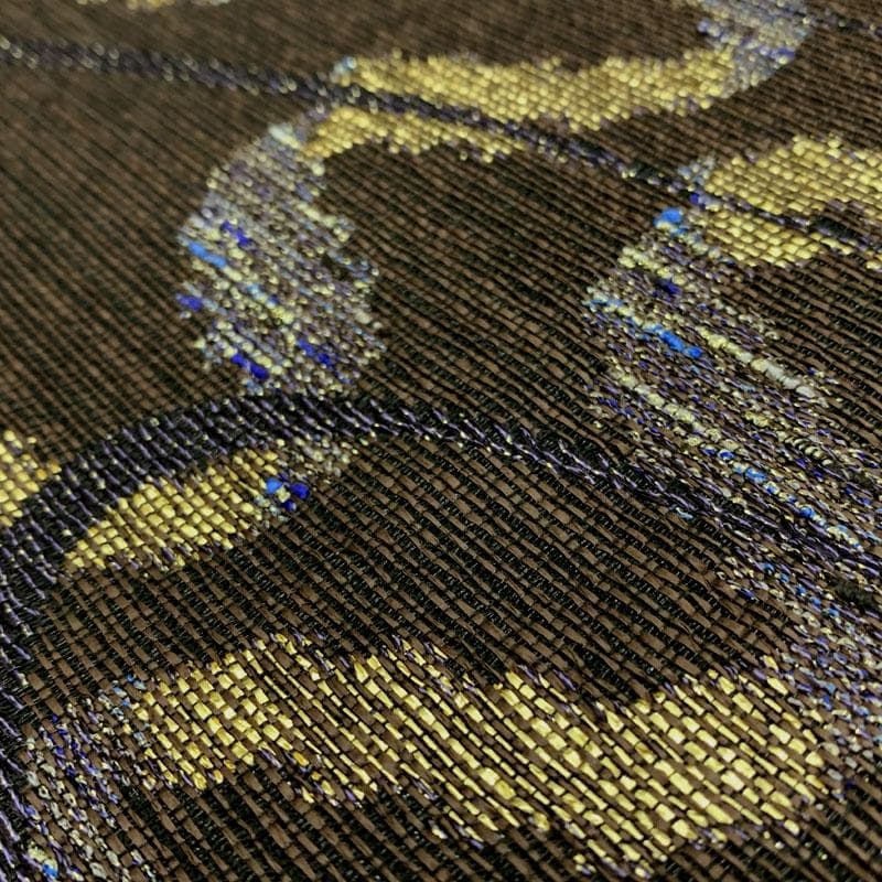 601my66◇岩井友見 日本舞踊家 岩井流宗元 両面 金銀箔糸 袋帯◇美品