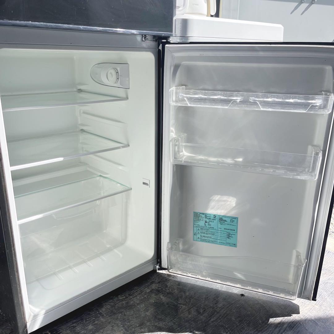 203取付無料！完動品！スタイリッシュブラック小さめ冷蔵庫洗濯機炊飯器電子ケトル