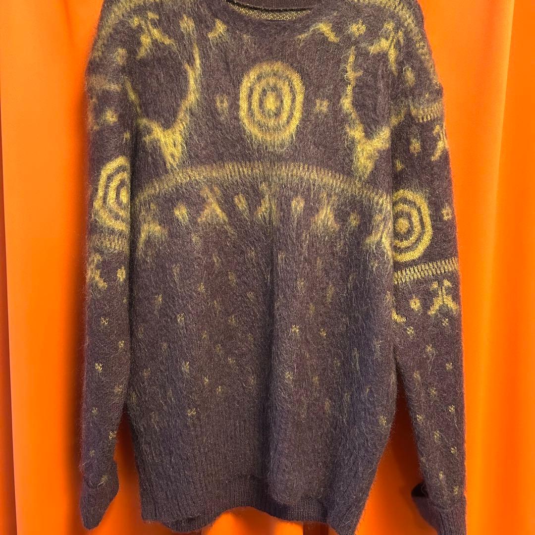 South2West8 サウスツーウエスト モヘア ニットパープル イエロー S