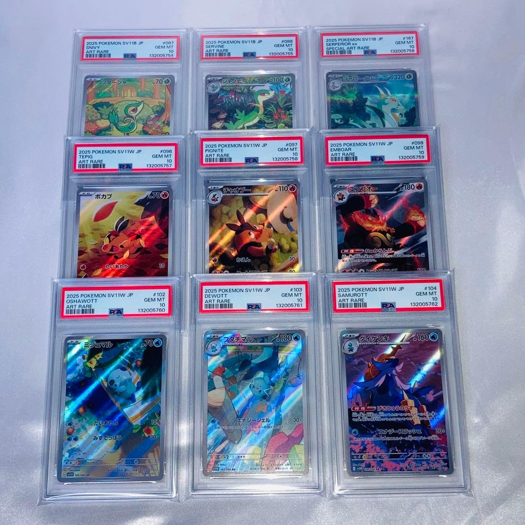 【PSA鑑定品】ブラック・ホワイト 御三家 進化ライン PSA 10【9連番】