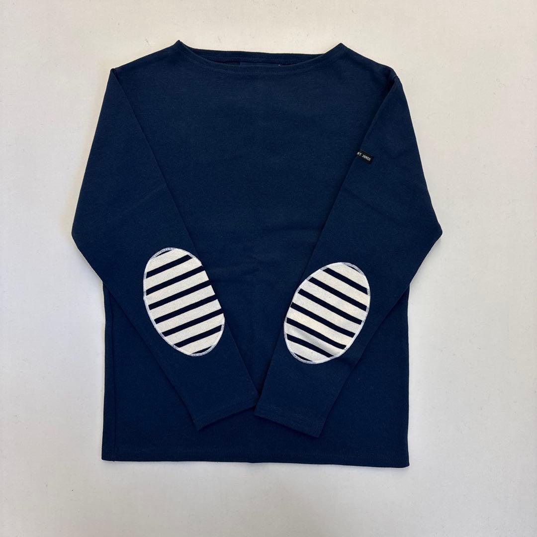 SAINT JAMES ネイビー 長袖バスクシャツ　肘パッチ　T1サイズ