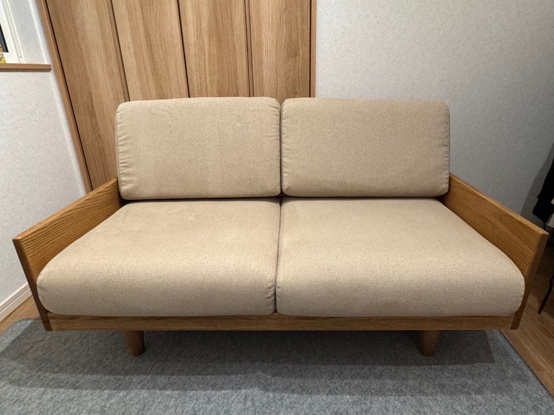 【専用】ソファ　2人掛け　モルト　molt 石崎家具　ナチュラル　タモ材