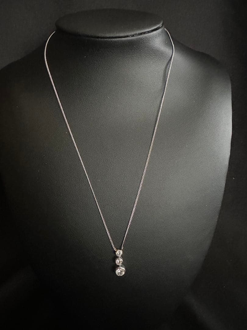 まるちゃん Pt ダイアモンドネックレス 2本セット