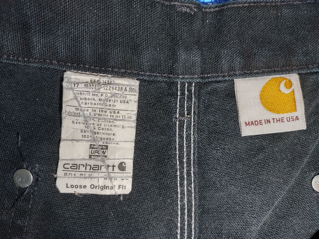 Carhartt ダブルニー w38×L30 USA製 ブラック ペインター