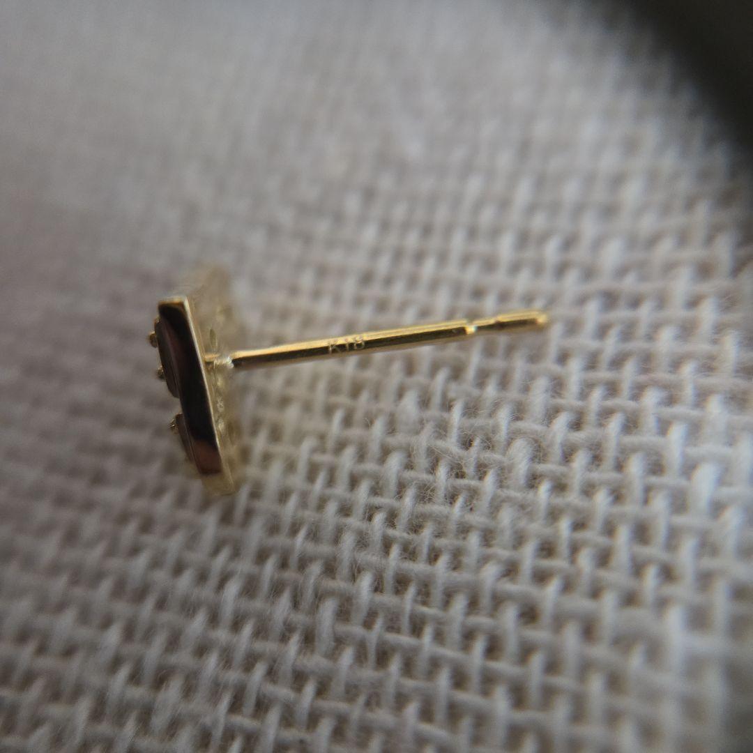 AHKAH K18YG ハート ダイヤ ピアス