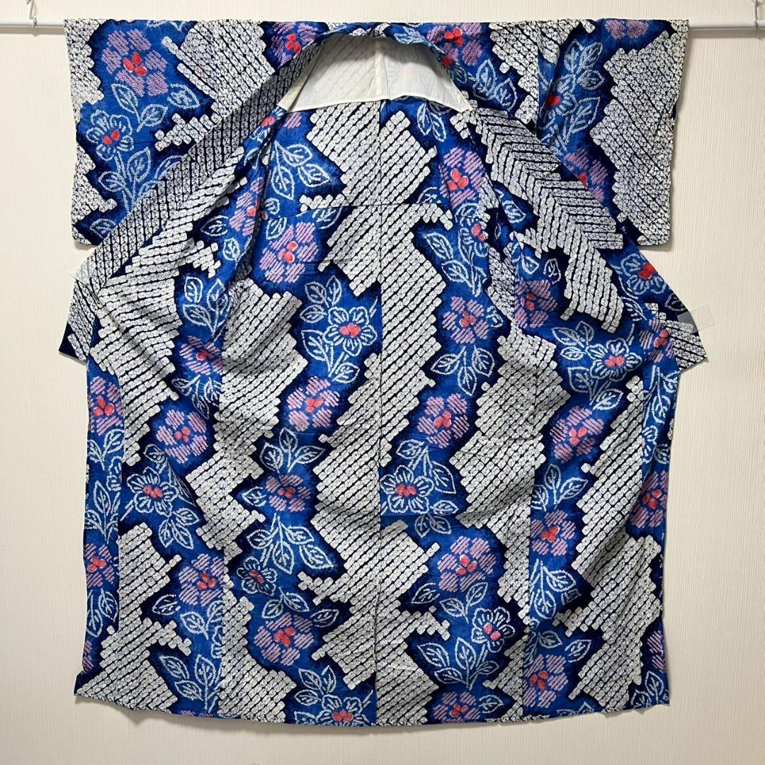 KL3174 有松鳴海絞り 浴衣 身丈165cm 夏着物 木綿 トールサイズ