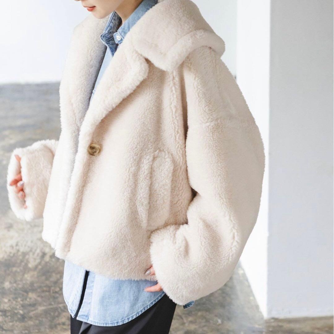 NOBLEスノーボアビッグカラーコート