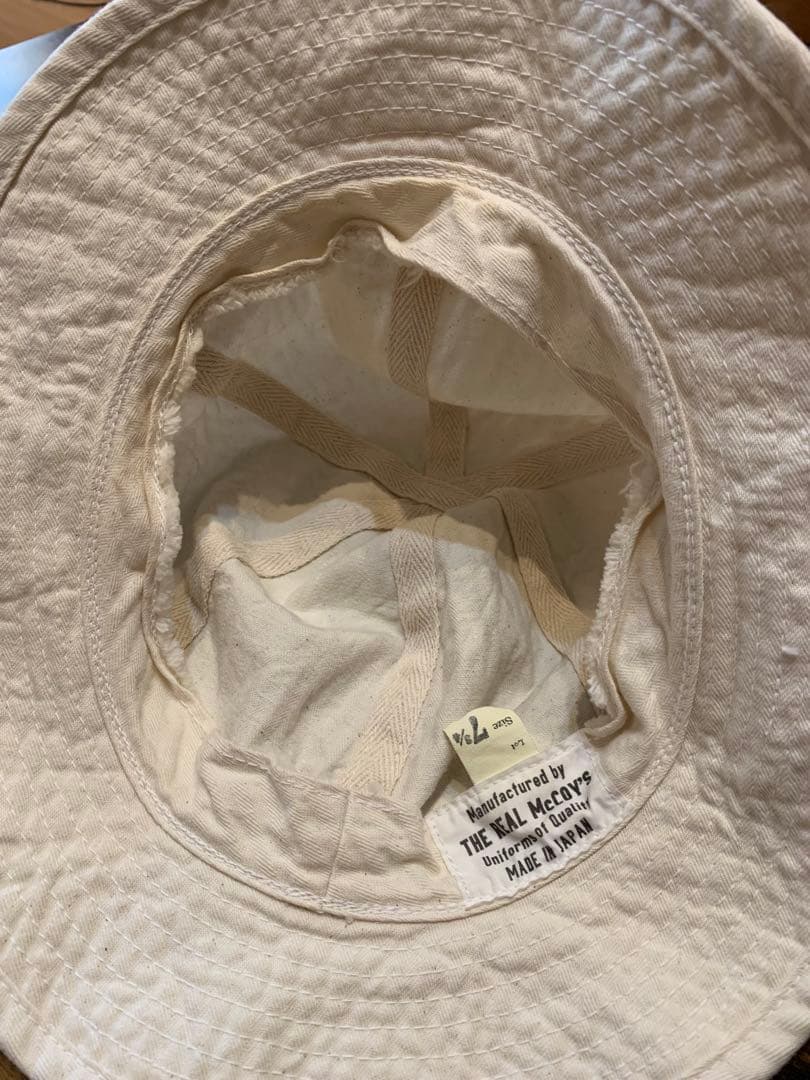 リアルマッコイズ　アーミーハット　ヘリンボーン　生成り　美品