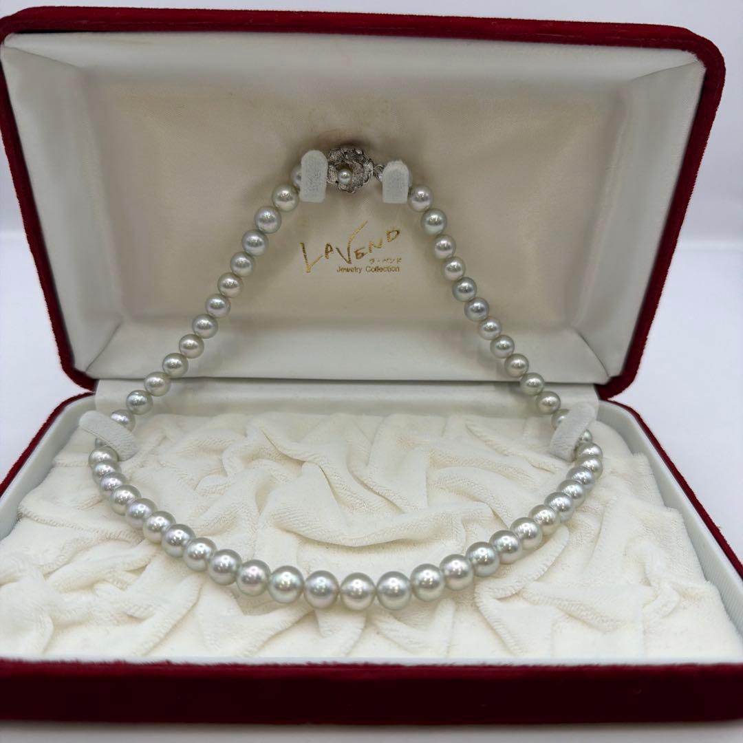 鑑定書付き‼︎ 真珠シルバーグレー　パールネックレス　Y