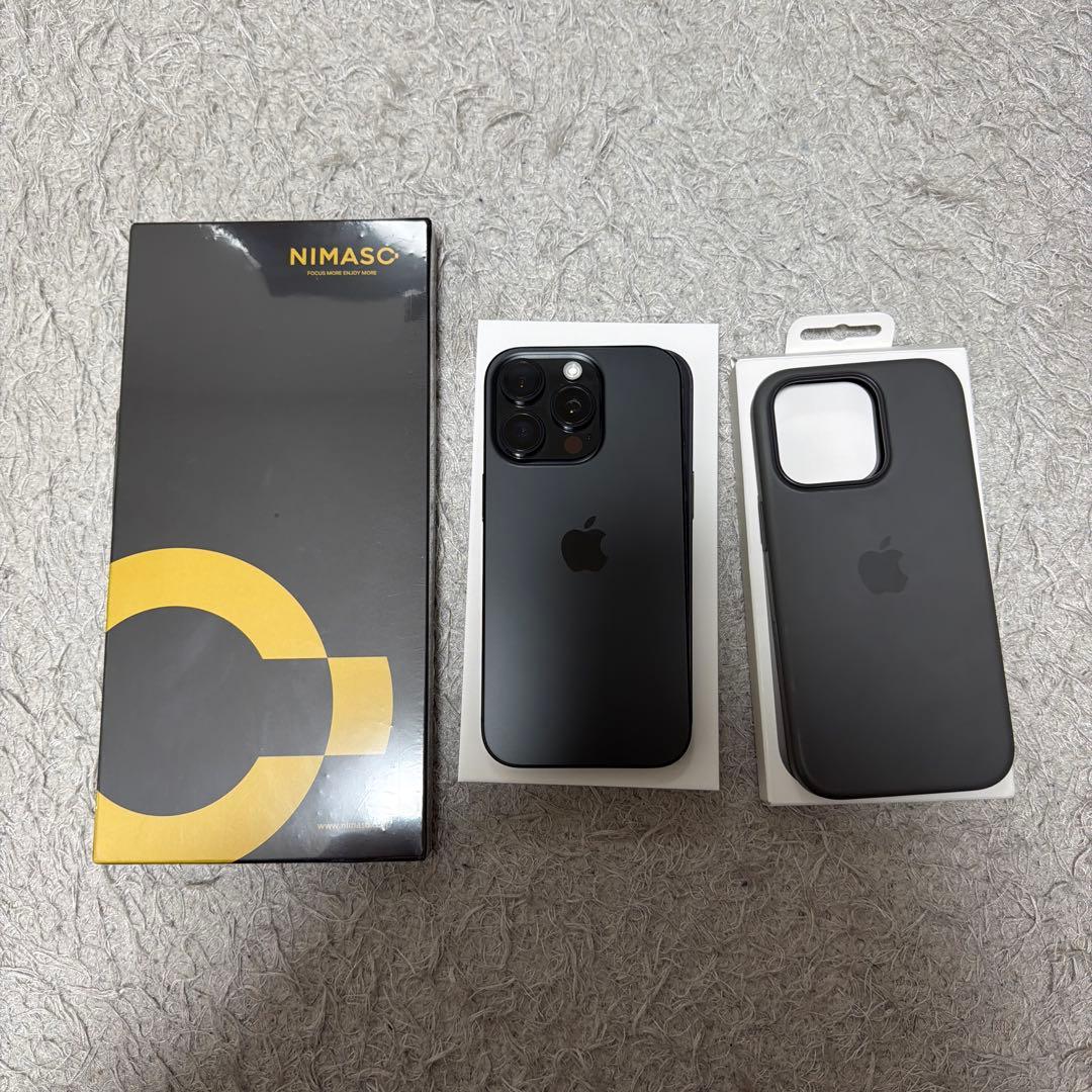 iPhone16 Pro 512GB ブラックチタニウム　保護フィルム2枚付