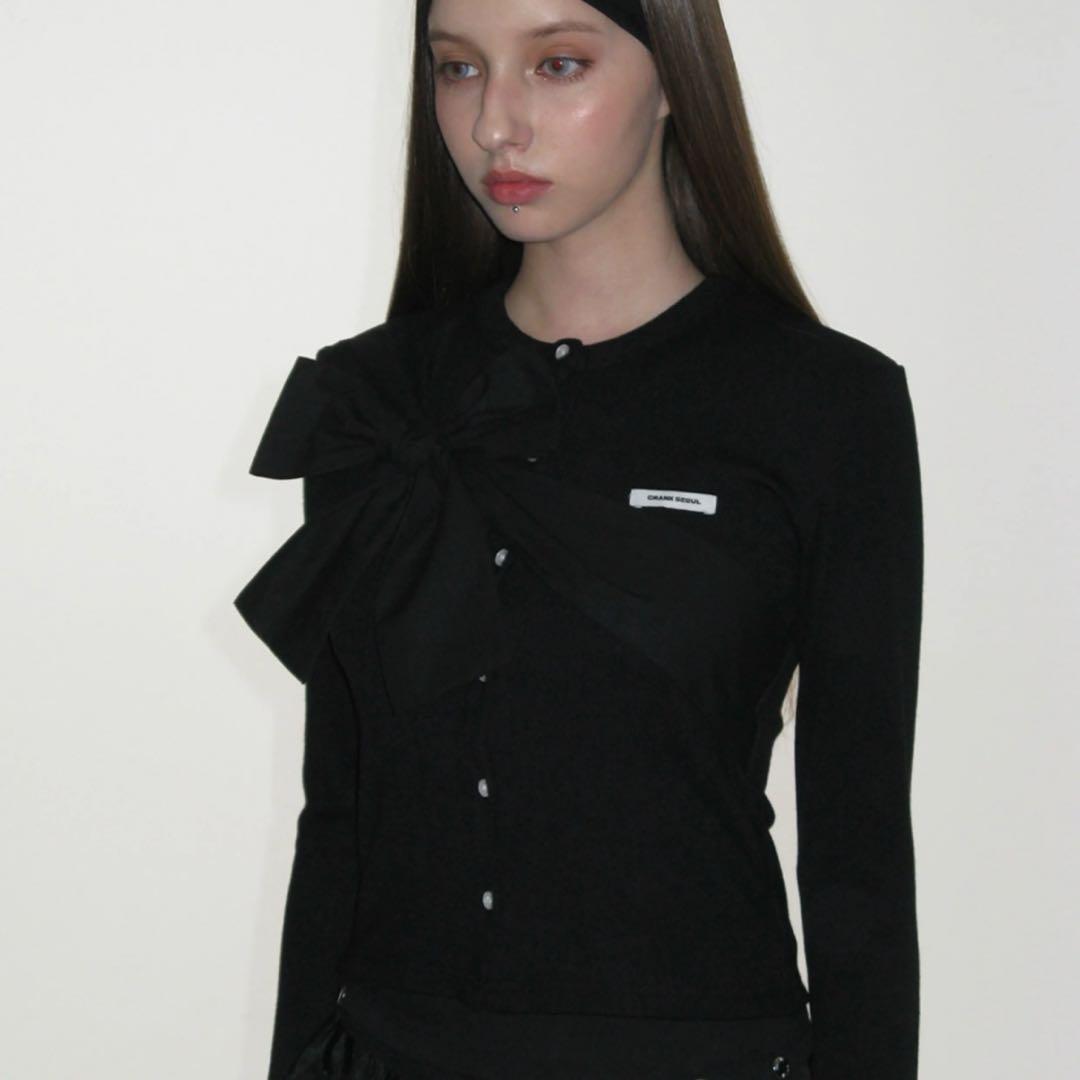 CRANK Ribbon Cardiganリボンタイドニットカーディガン