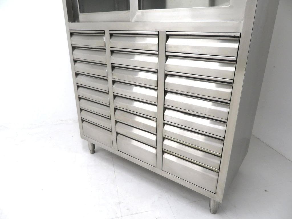 ステンレス　モダン　収納　キャビネット　ドロアー　工具箱　サイドボード