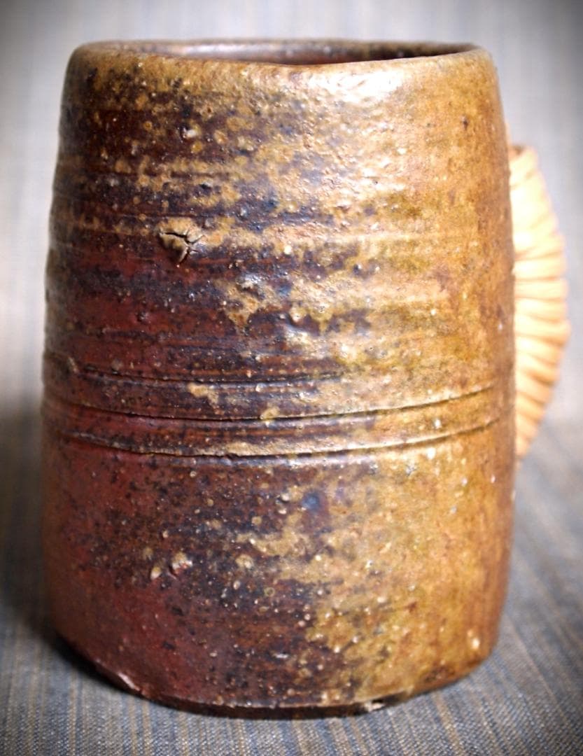 希少作★金重晃介【師＆父：人間国宝　金重陶陽】備前ビアジョッキ