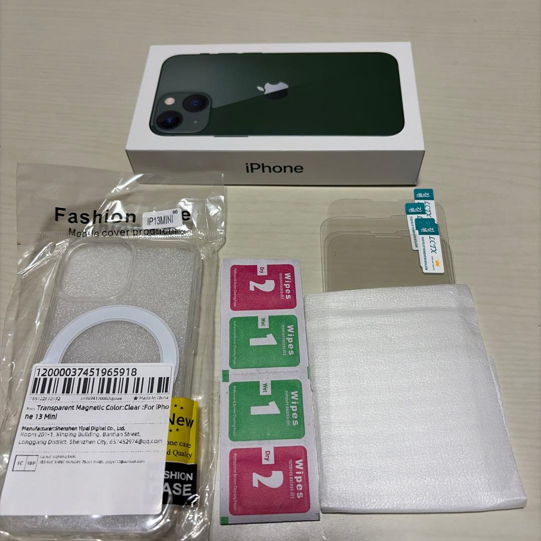 美品 おまけ付 付属品完備 iPhone13mini 128GB グリーン