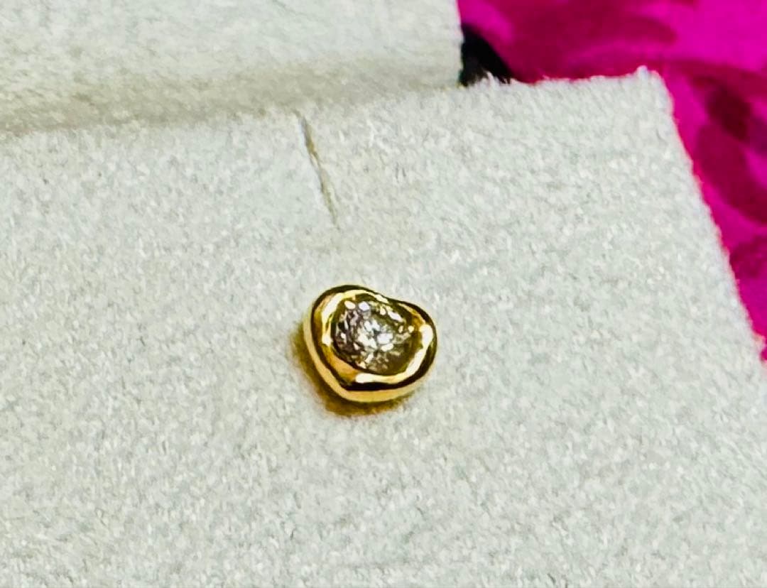 AHKAH メルティーダイヤ ピアス ハートK18 ※片耳 ※本体のみ 美品