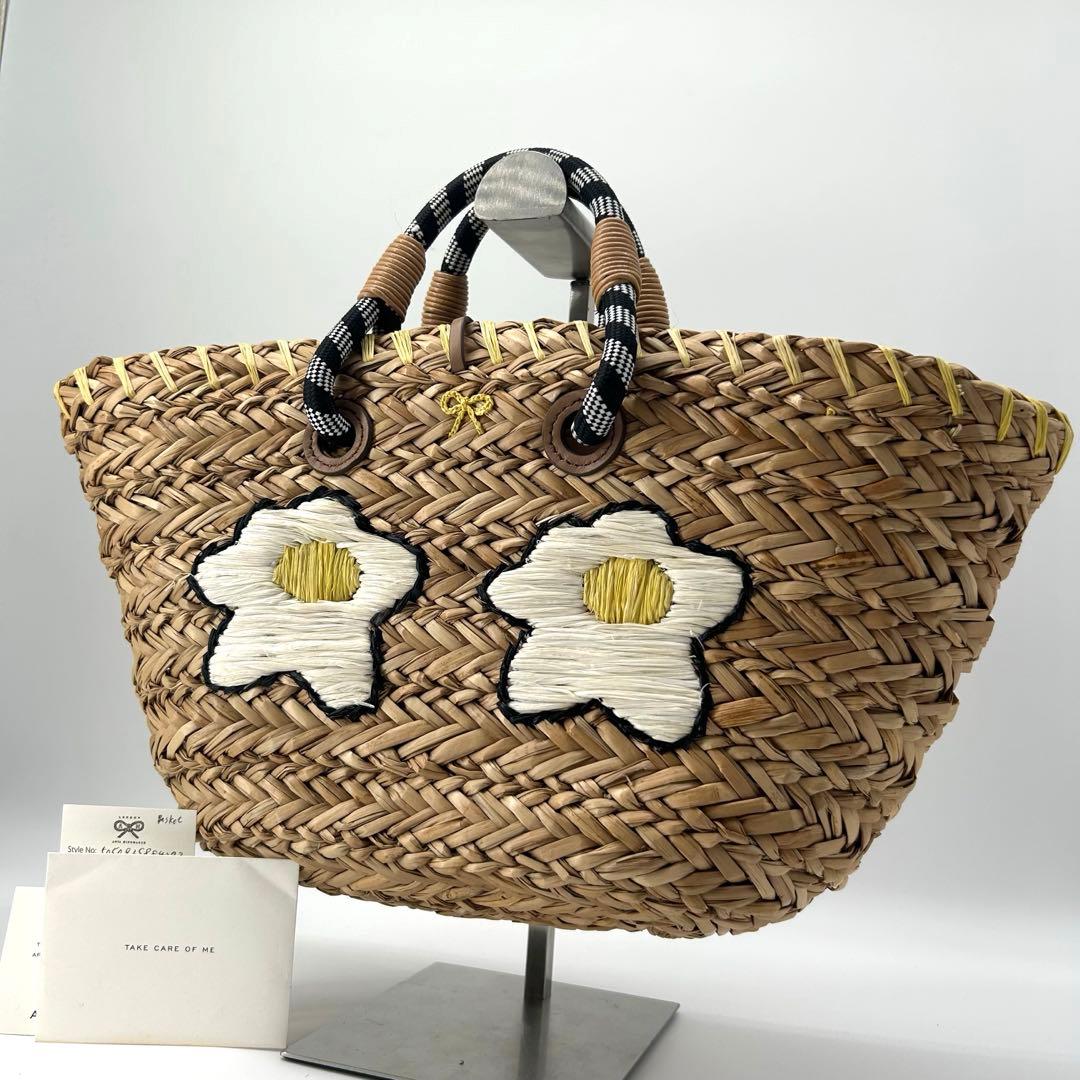 13373✨希少 アニヤハインドマーチ かごバッグ アイズ バスケット ラフィア
