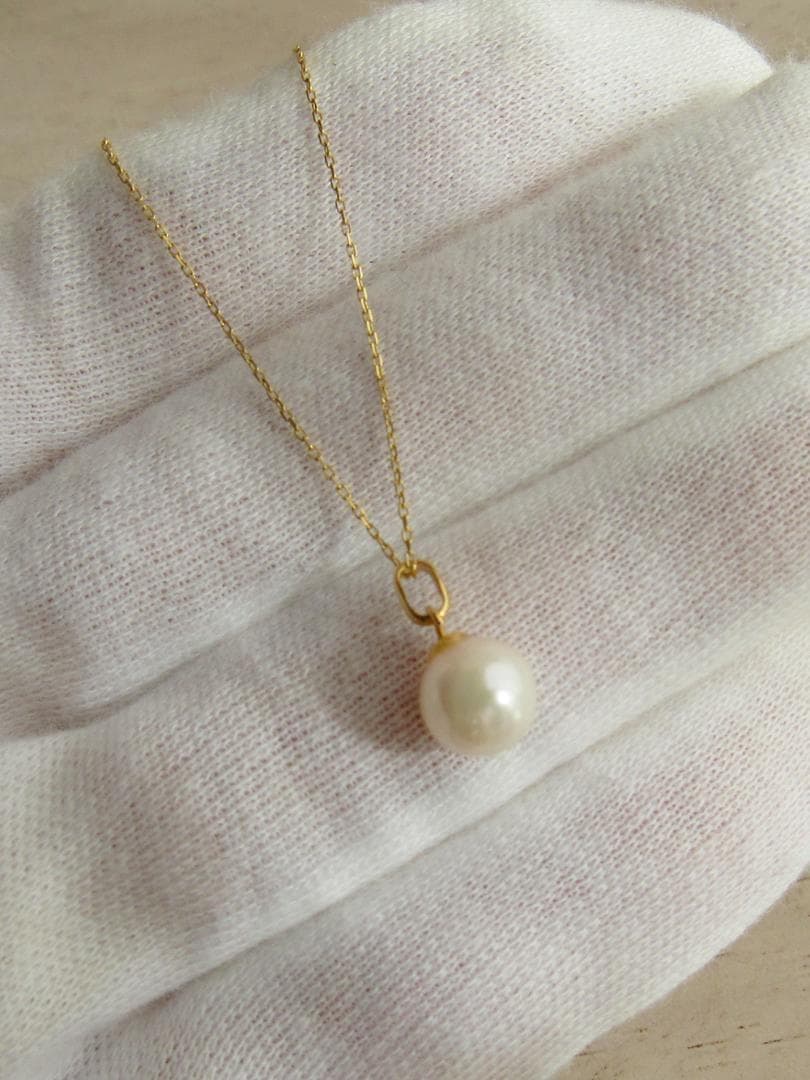 訳あり★パール あこや真珠 K18 18K ネックレス トップ 18金 刻印