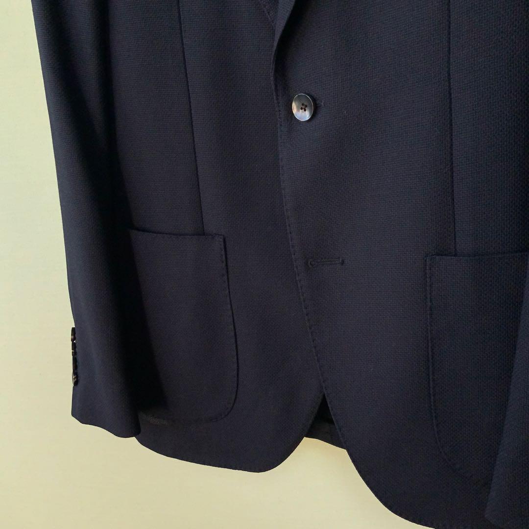 LARDINI ラルディーニ ウール ホップサック ジャケット 44ネイビー伊製