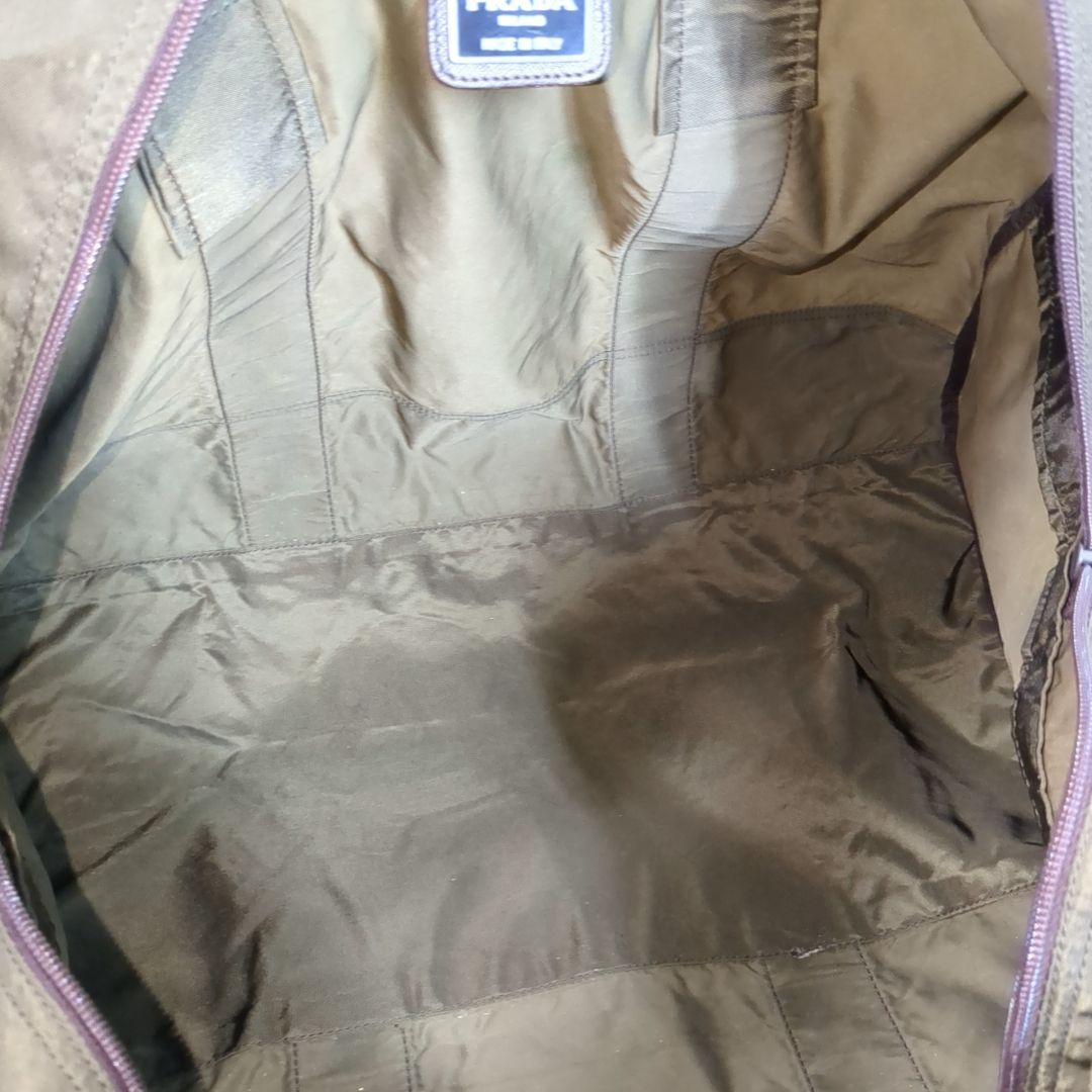 PRADA ボストンバッグ 三角ロゴ テスートナイロン カーキ 希少色 鍵付き