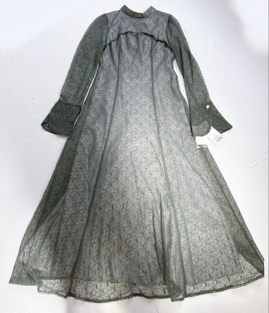 【新品】kana 幾何学柄 レース バックオープン ワンピース パーティードレス