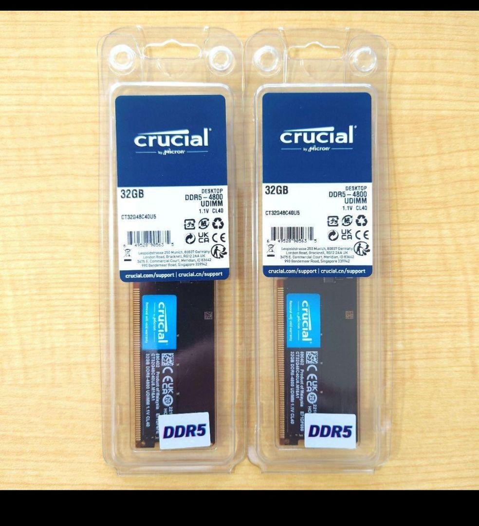 Crucial CT32G48C40U5 DDR5-4800 32GB×2