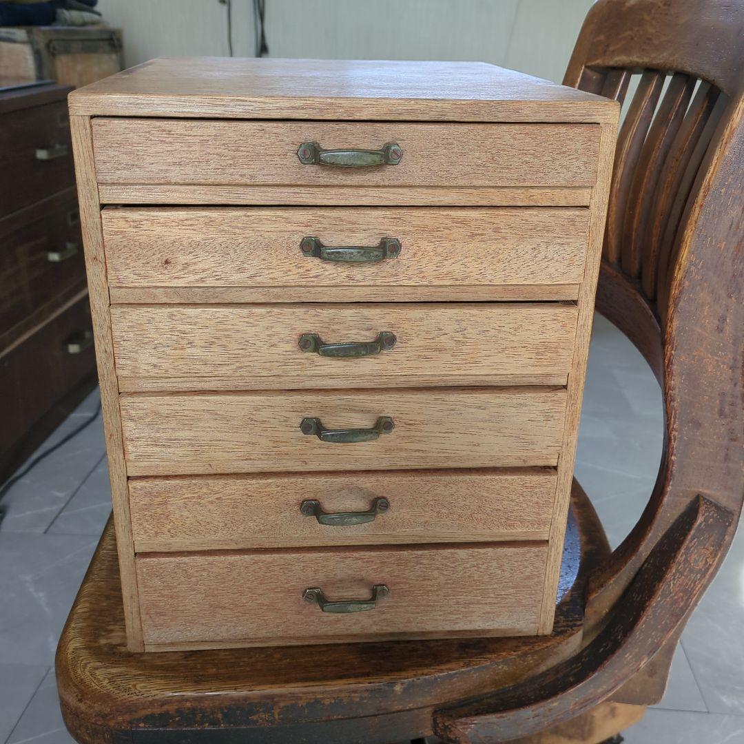 6段引き出し　ブロカント　アンティークレターケース　花台　飾り台